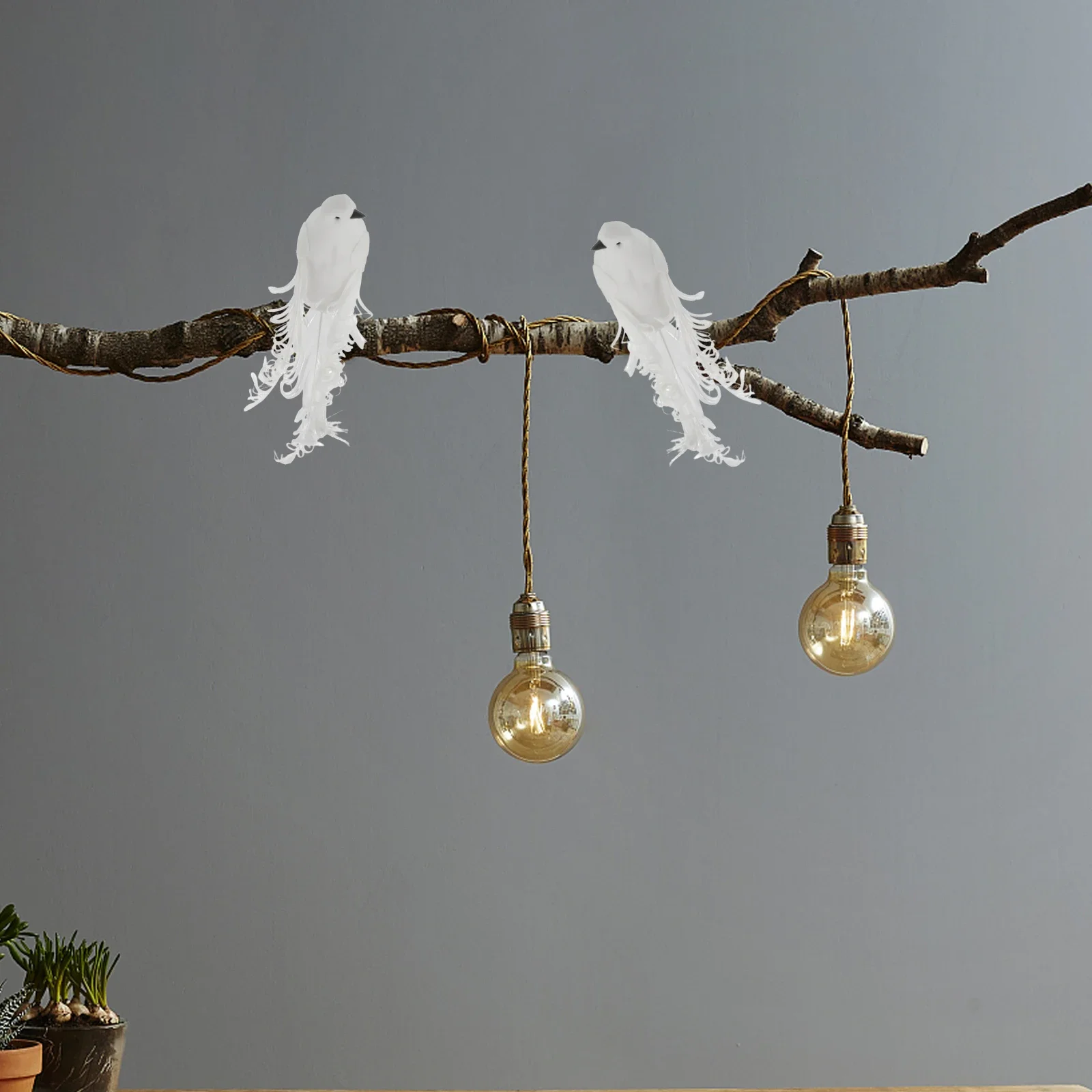 Home Decor Artificial Bird Pigeons Ornaments Bubble Birds Christmas Tree Decoration With Claw Craft Furnishing Articles