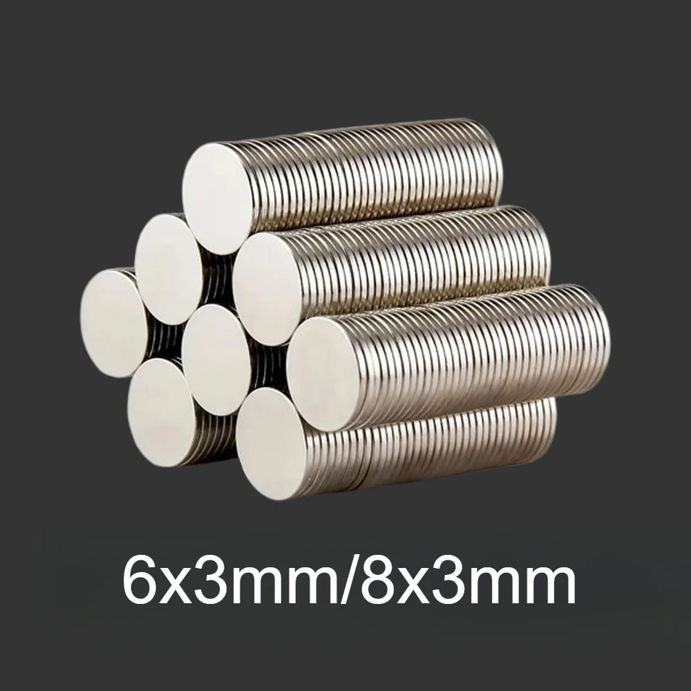 6x3/8x3mm - circular strong magnet, suitable for refrigerator stickers, handicrafts, Halloween DIY, tool storage and note fixing