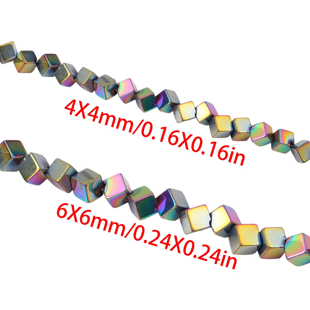 4/6mm Multi Color Hematite Diagonal Square Cube Loose Beads Stone Spacer Beads For DIY Bracelet Necklace Jewelry Making