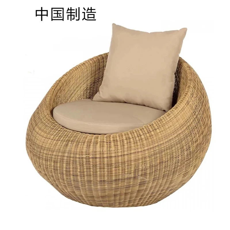 Outdoor furniture balcony rattan chair outdoor sofa courtyard garden small coffee table rattan woven table and chair sunscreen