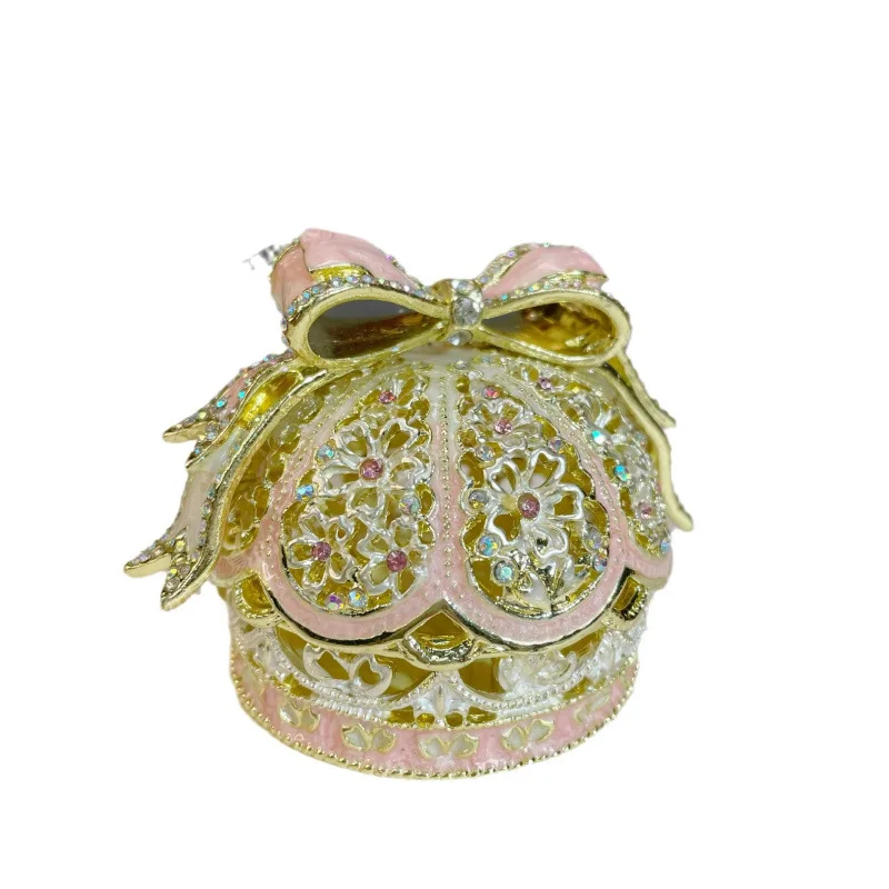 Valentine's Day Gift Bow Crown Jewelry Box Enamel Color Crown Gift Box Creative Birthday Gift