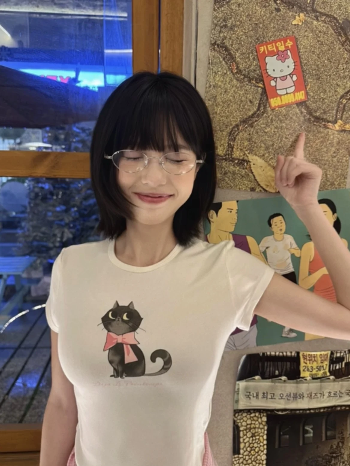 Korean Style Chic Sweet And Spicy  Print T-Shirt Women's Summer Short Sleeve Slim Fit Weight Loss White Short Top