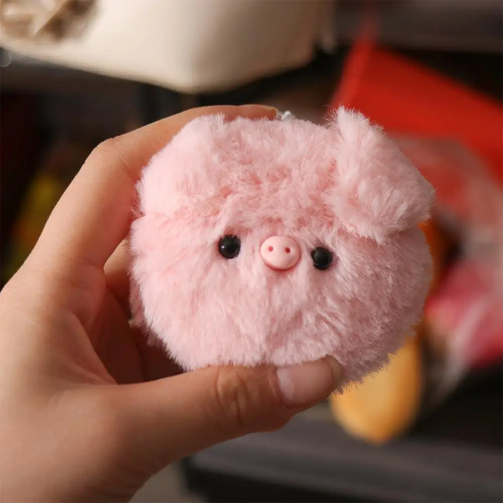 Small Pig Head Small Pig Head Plush Pendant Soft Plush Animal Keychain Pig Head Bag Pendant Car Key Chain PP Cotton