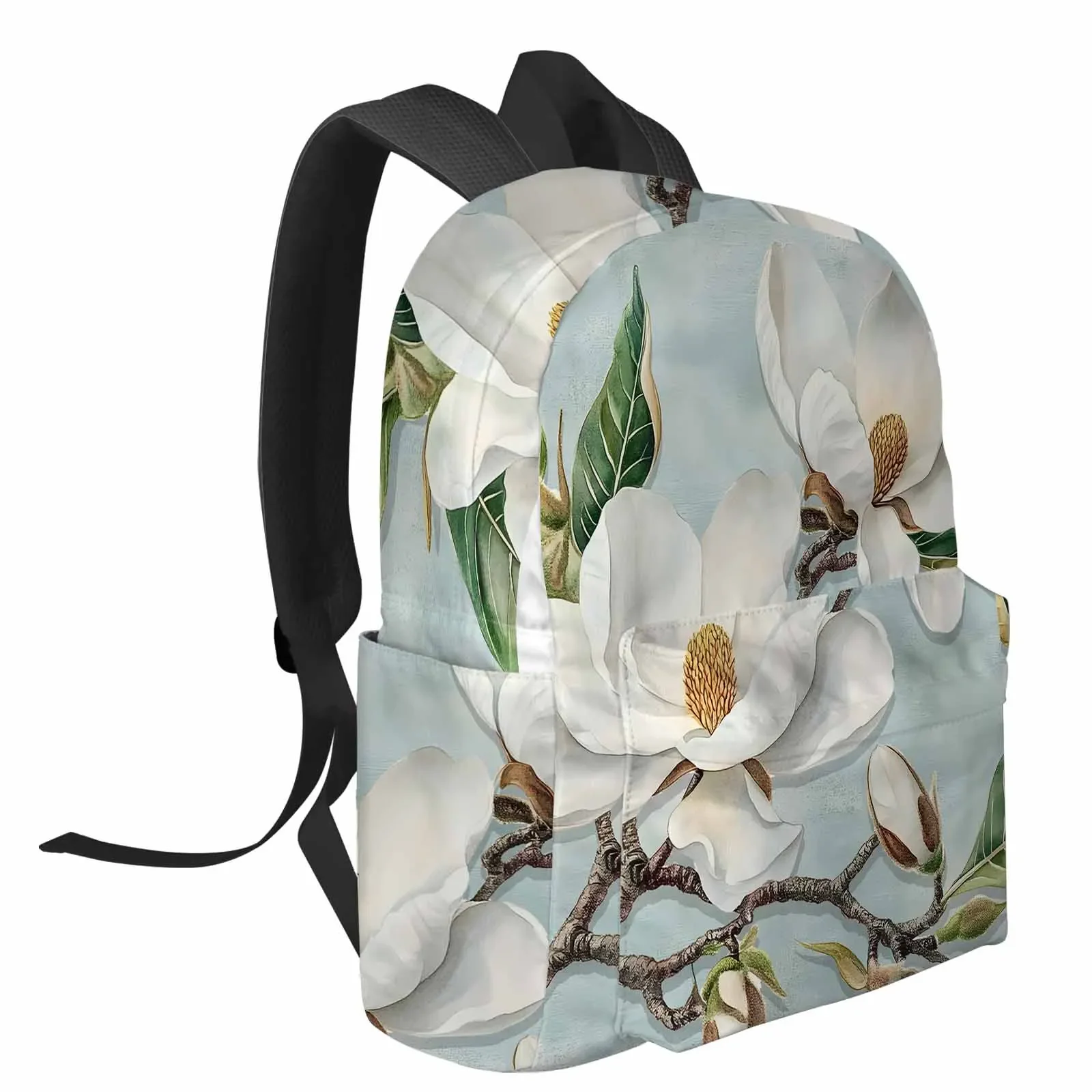 Retro Spring Magnolia Flowers Backpacks Teenagers Student School Bags Men Women Travel Mochila