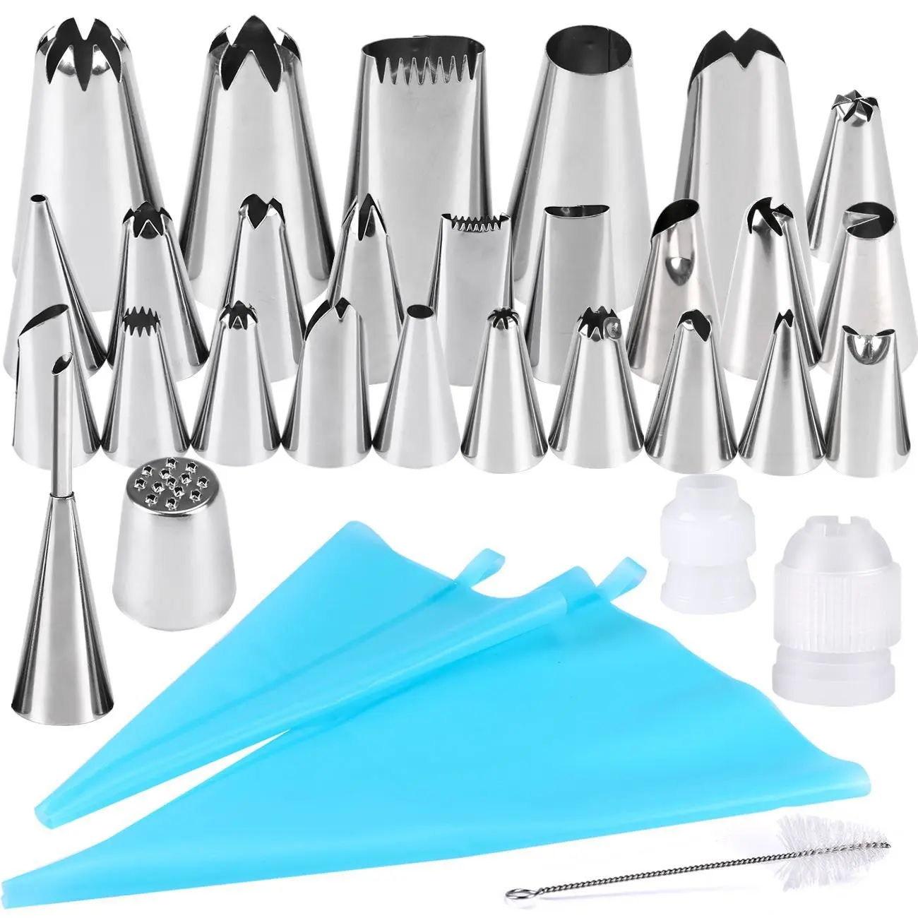 Nozzle Piping Cake Decorating Tools Confectionery Equipment Kitchen Accessories Pastry Bag and Bakery Set Stainless Steel Socket view 2