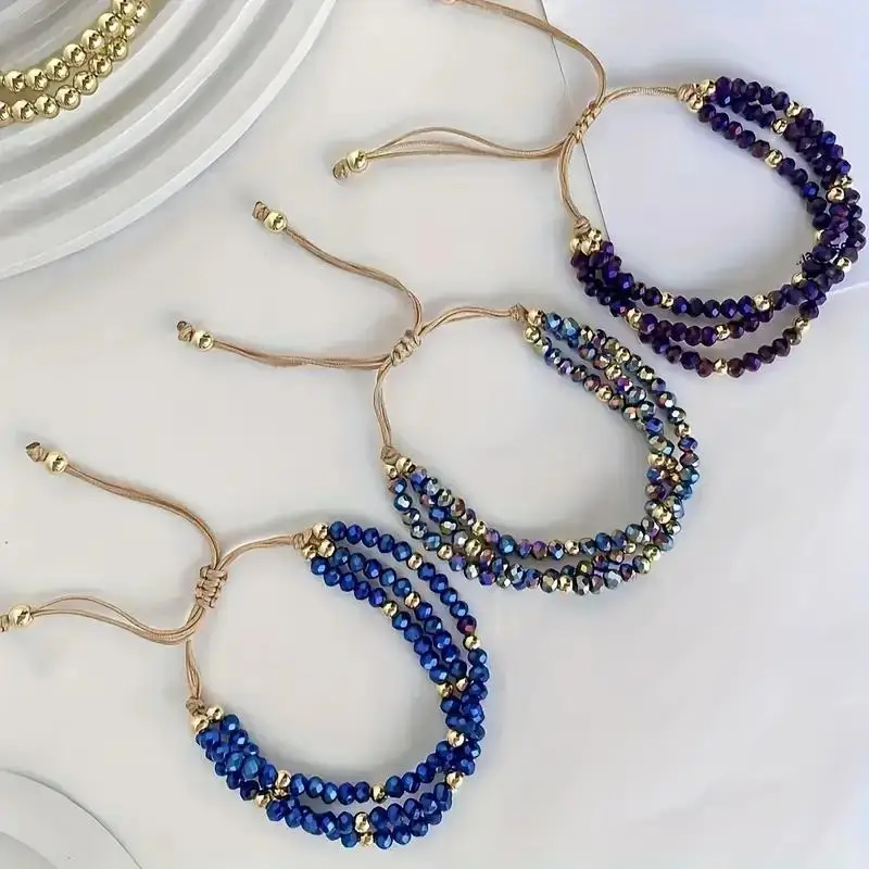 Hot Selling Bohemian Multi-layered Drawstring Bracelets With Simple Design Beads Accessories Trendy Jewelry For Womens in 2025