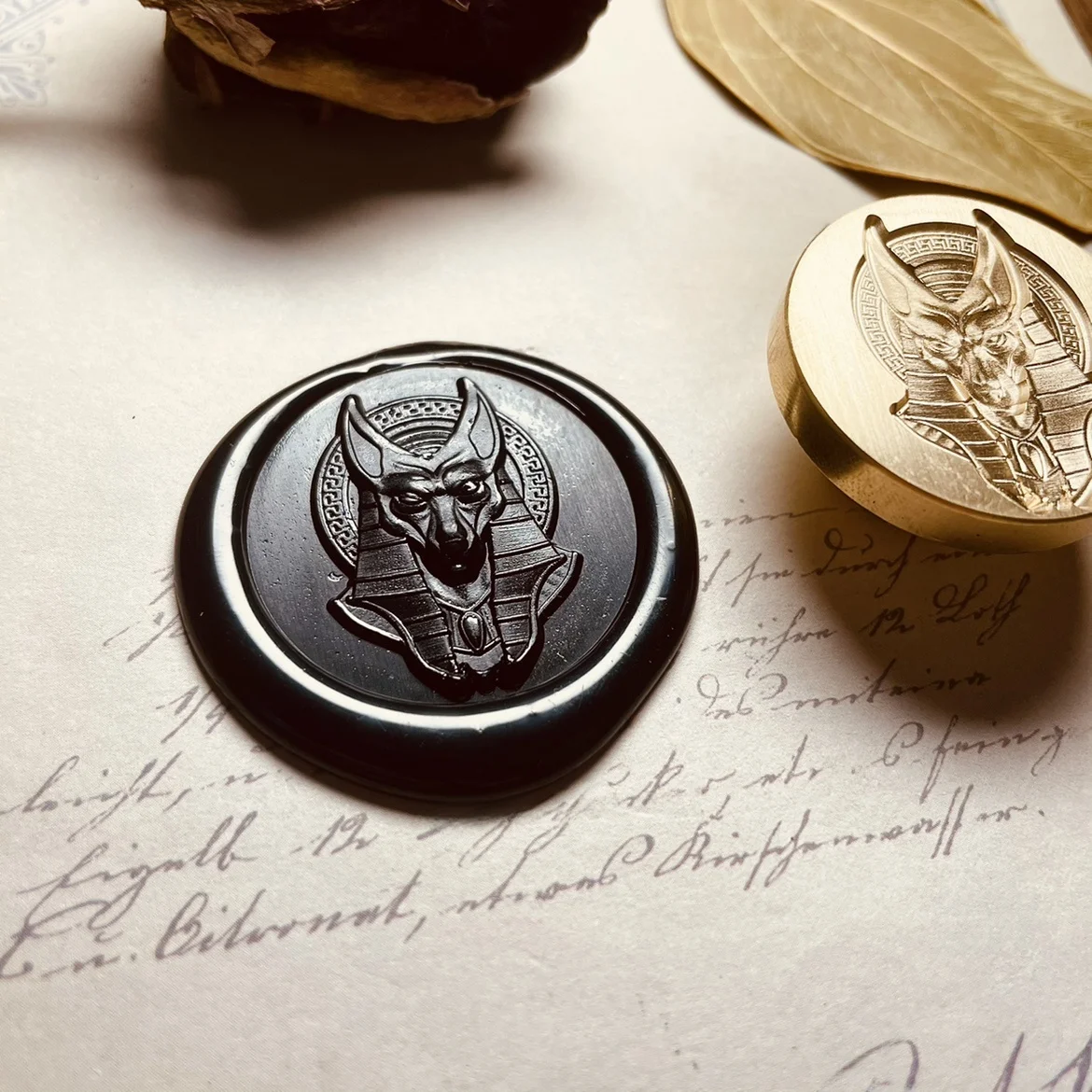 

Anubis Mythological God of Death 3D Relief Fire Seal Stamp Retro Stamp for Envelopes And Scrapbooking