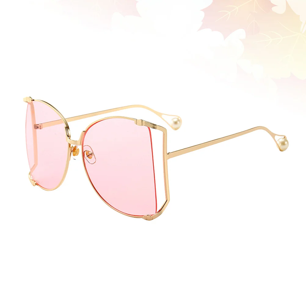 

Stylish Women Sunglasses Metal Eyewear Golden Transparent Pink Lens Lightweight Party Glasses Women Glasses Party Sunglasses