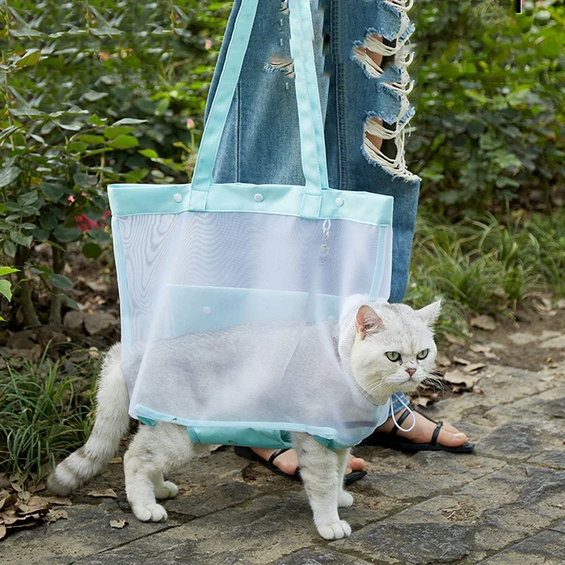 1PCS Summer Breathable Cat Bag Mesh Portable Pet Bag Ultra Lightweight Travel Hand Carry Puppy Zipper Out Bag