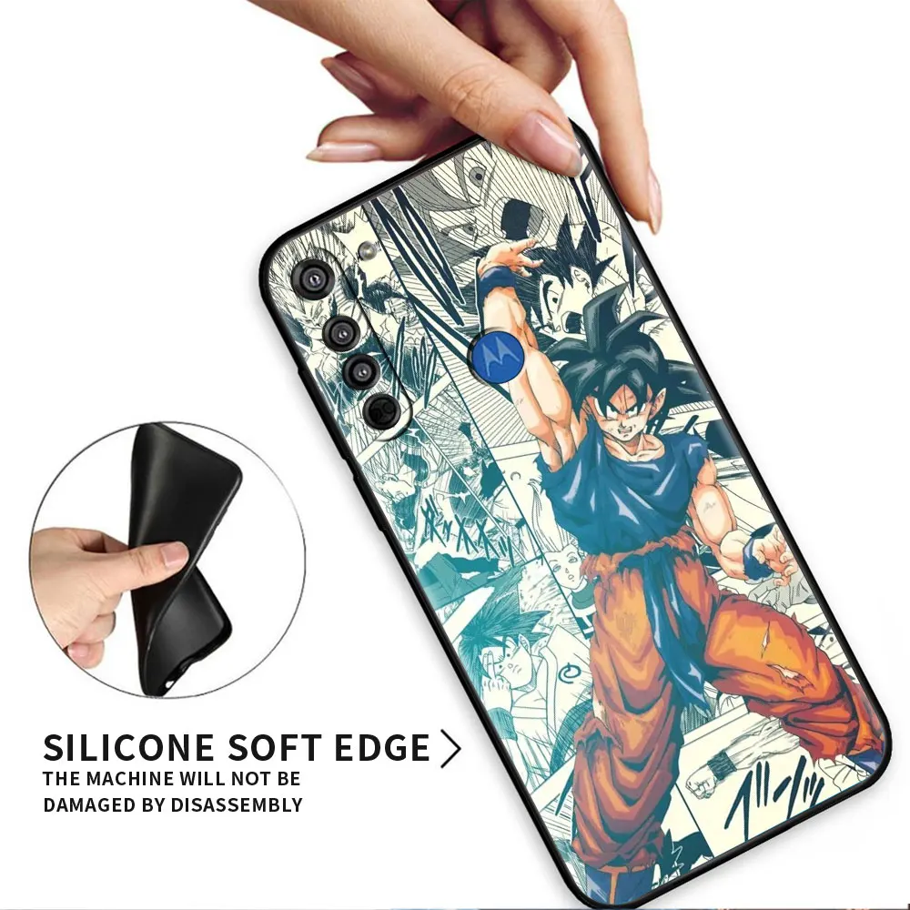 Black Luxury Case For Motorola G30 G60 G50 G22 G200 G9 G8 Play Power One Fusion Plus Edge 20 Fundas Cover Anime Dragons Z