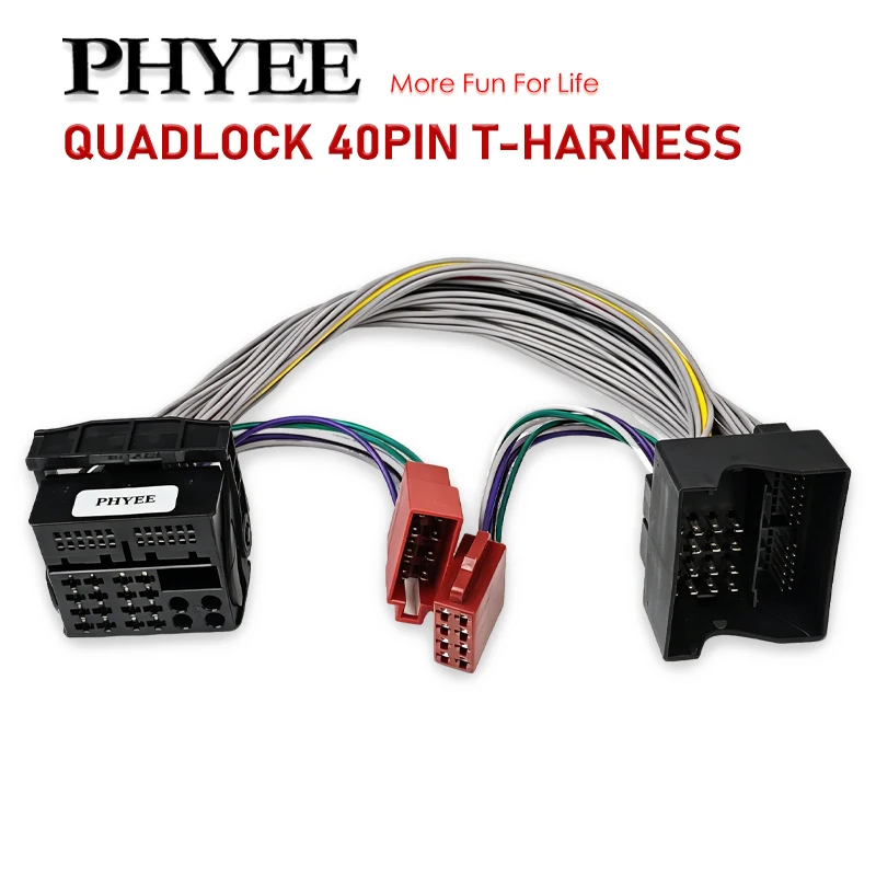 Кабель-адаптер Quadlock 40-контактный T-Harness ISO для DSP-усилителя, SOT-кабель для BMW E90, Mercedes W204, Ford, VW, Audi, Skoda, Seat PQ