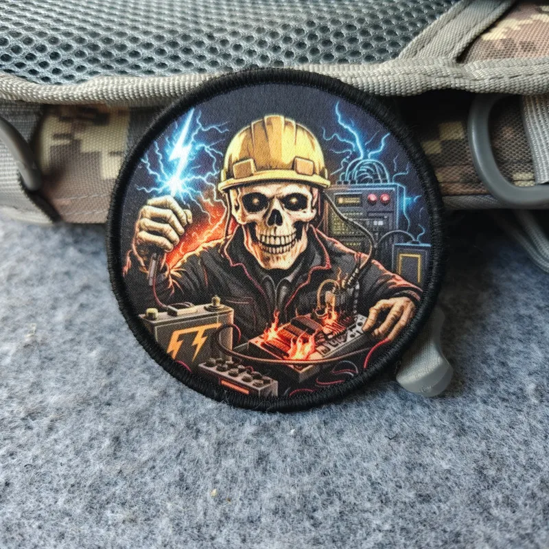 2026 New Patches, Skeleton Engineer Morale Badges, For Clothing, Hats, Backpacks, etc., Hook and Loop
