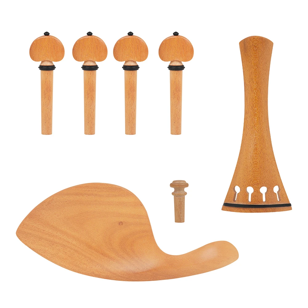 

iolin Kit Tailpiece Tuning Pegs Chin Rest Africa Rose Wood Classic Luxury Polished Fitting For 4/4 3/4 Violin Parts & Accessory