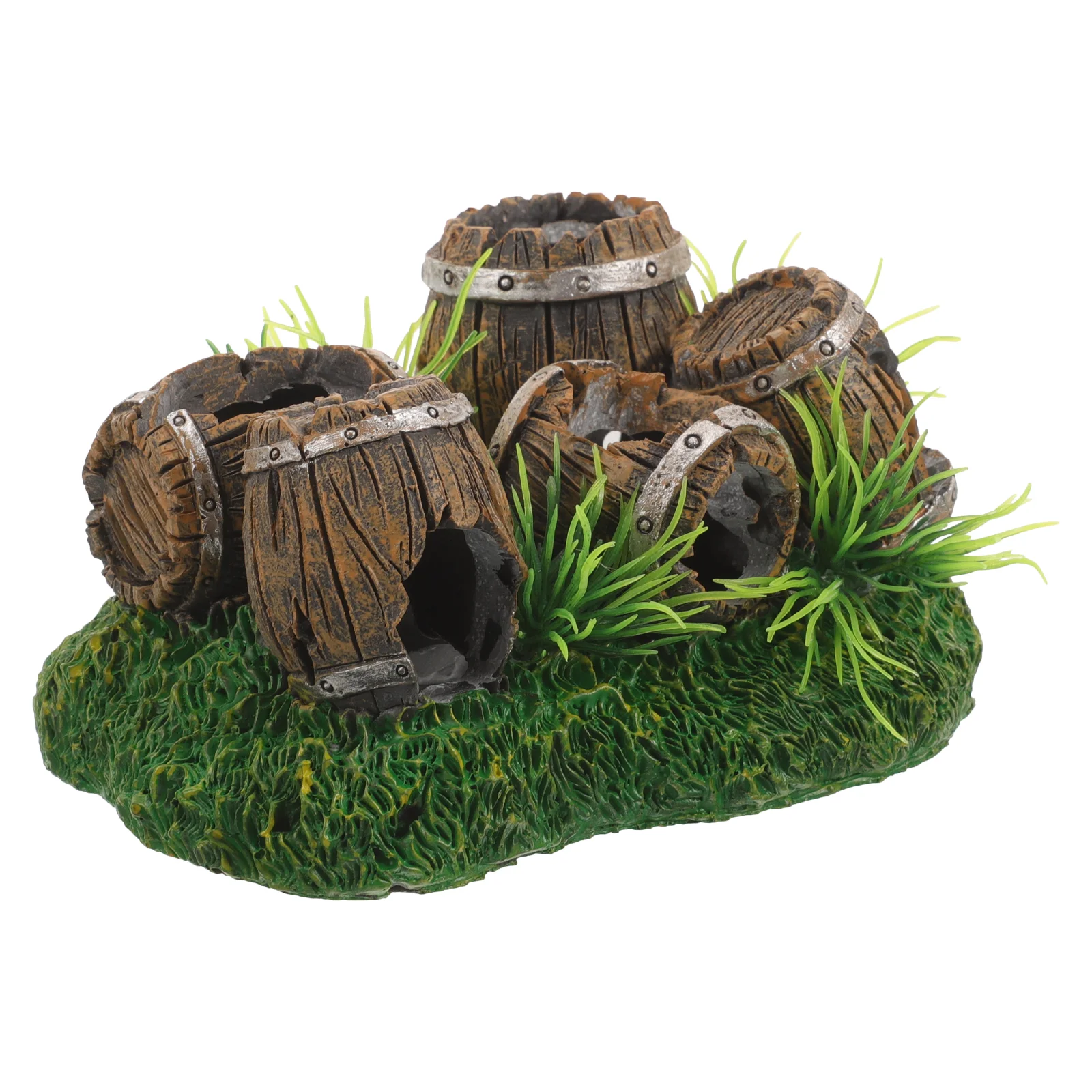 

Fish Tank Barrel Ornaments Shrimp Cave Tanks Adorn Plant Accessories Aquarium Habitat Decor and