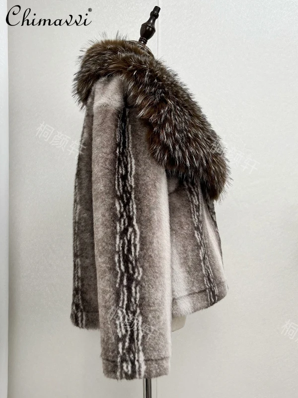 

Корейский стиль, элегантные модные светские толстые плюшевые теплые пальто, куртки, свободные универсальные короткие пальто из искусственного меха для женщин, зимние