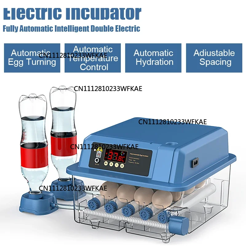 Intelligent Electric Incubator Double Power Automatic Egg-turning Chicken, Duck, Goose, Pigeon, Peacock And Parrot Egg Incubator