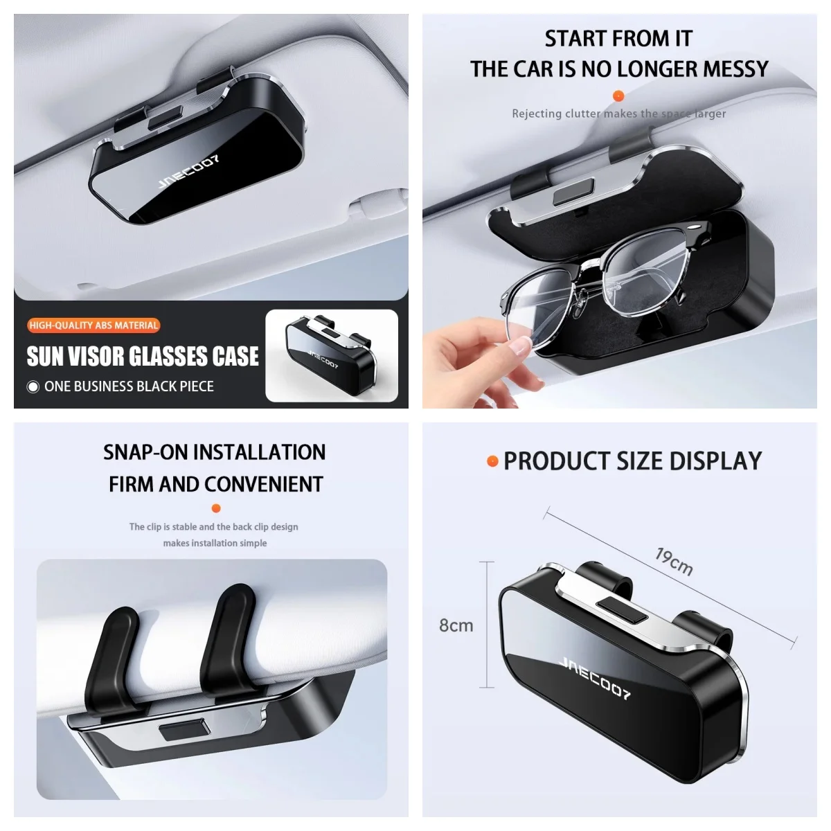 Car Sun Visor Glasses Storage Box Case For Chery Jaecoo J7 J8 Tiggo7 Pro Tiggo8 Pro Omoda C5 Jetour Dashing Sunglasses Holder In