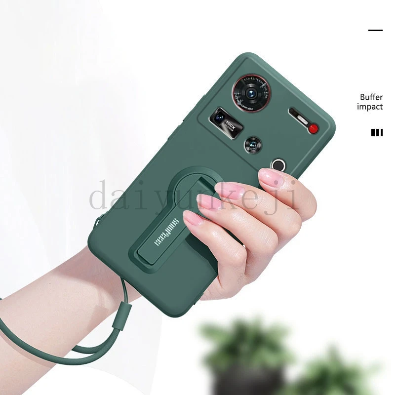 Phone Case For ZTE Nubia Z70 Z80 Ultra Z60Ultra Case Shockproof Silicone Soft Cover With Holder Bracket Screen Protector