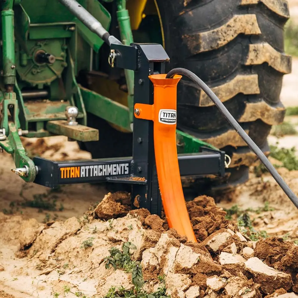 Titan Attachments 3 Point Single Tine Subsoiler with Pipe Layer, Fits Cat 1 Tractors, Accepts 50mm Poly Pipe