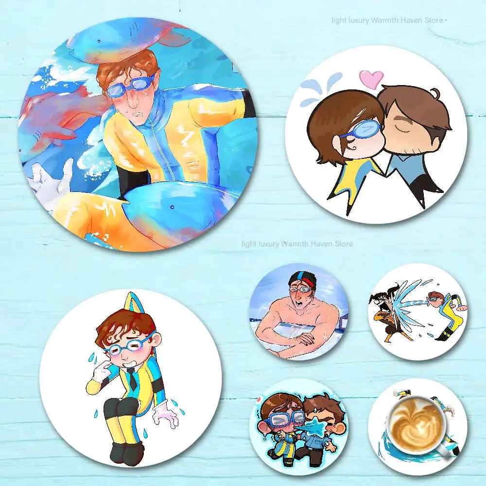 

D-Dispatch Game W-Waterboy Round Anime Wooden Coasters DIY Decorations Birthday Valentine Gifts