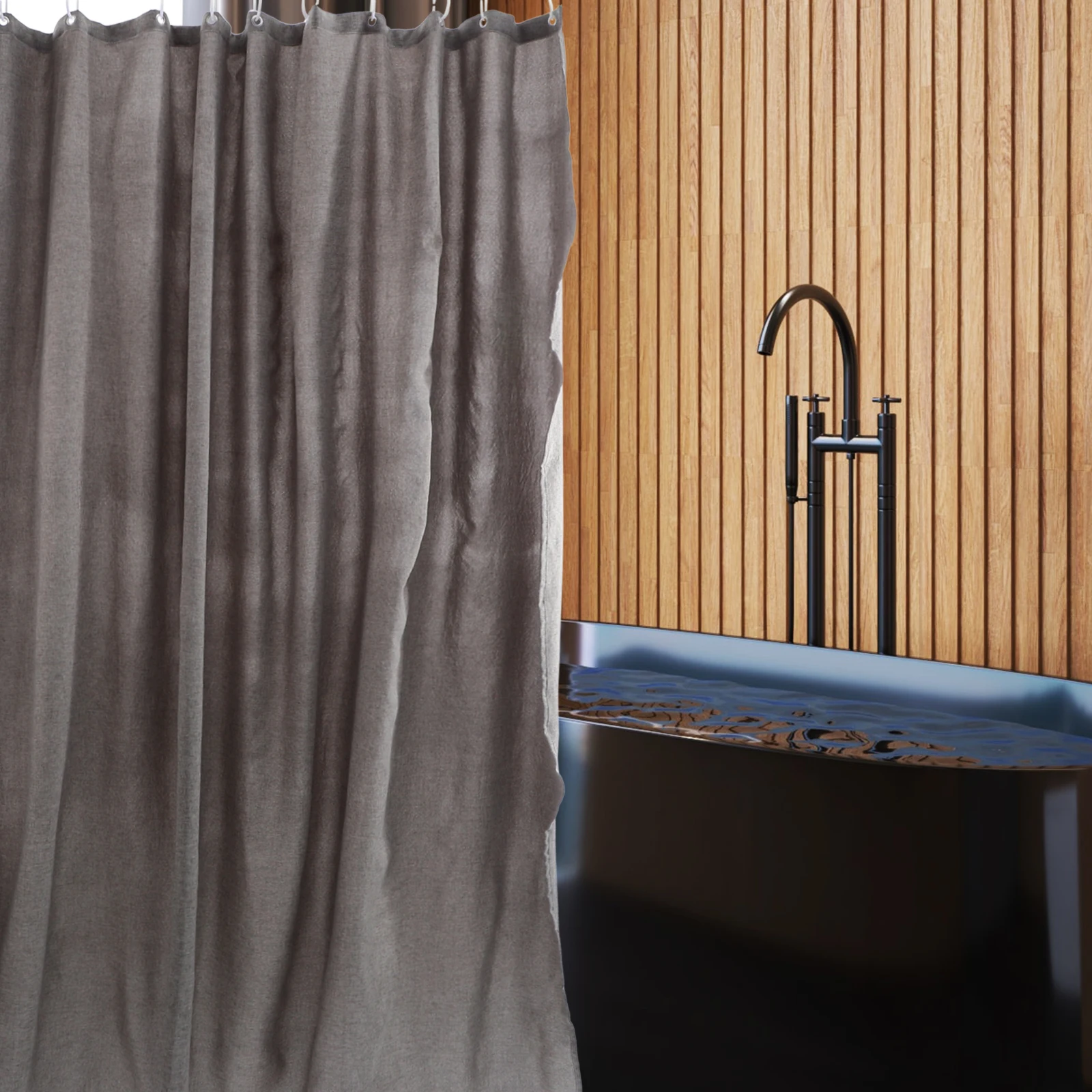 

Waterproof Bath Shower Curtain Washable Linen Style For Bathroom Hotel Dorm Modern Rustic Design Reusable Machine Washable