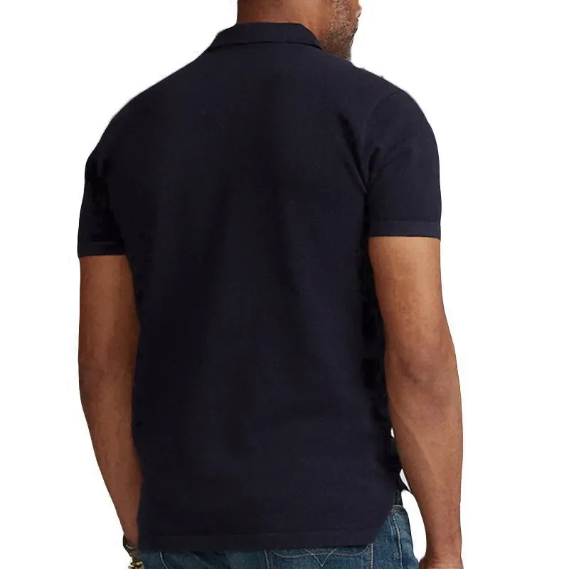 100% Cotton Men's Summer Short Sleeves Polo Comfortable Breathable Pure Color Polo T-shirts Tops S-5XL Plus Size 811 image 3