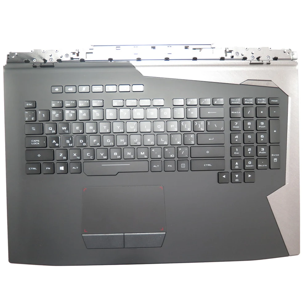 Laptop Palmrest&Latin America LA/Russian RU Keyboard For ASUS ROG G755GXR Black and Gray Top Case With RGB Backlit