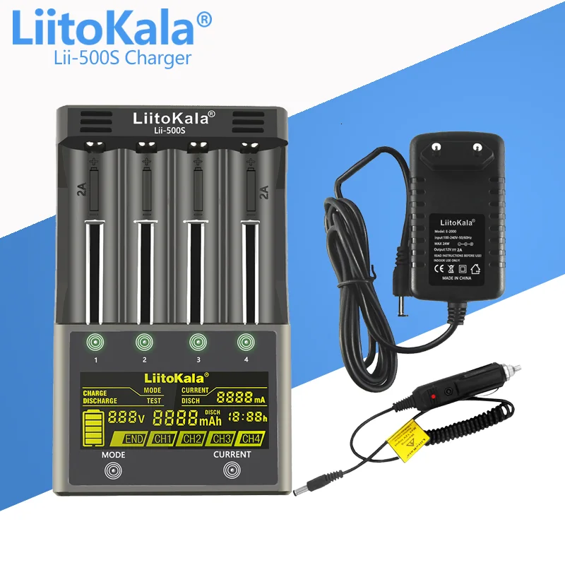 

LiitoKala lii-500S lii-500 lii-PD4 Lii-202 lii-402 lii-S2 lii-S4 18650 Battery Charger For 26650 16340 Rechareable Battery