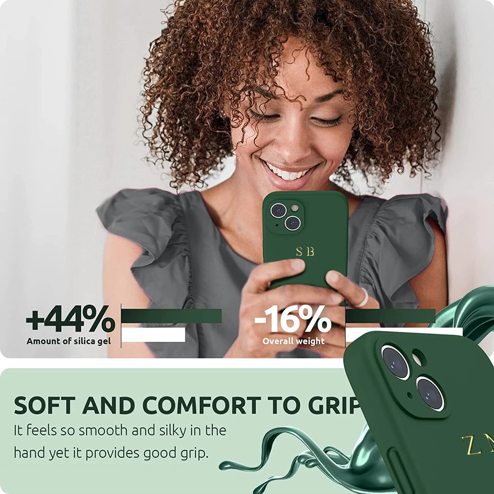 Funda blanda de silicona líquida para iPhone, Funda personalizada con grabado 3D, nombre en relieve, para modelos 15, 14, 13, 12, 11 Pro Max, 14 y