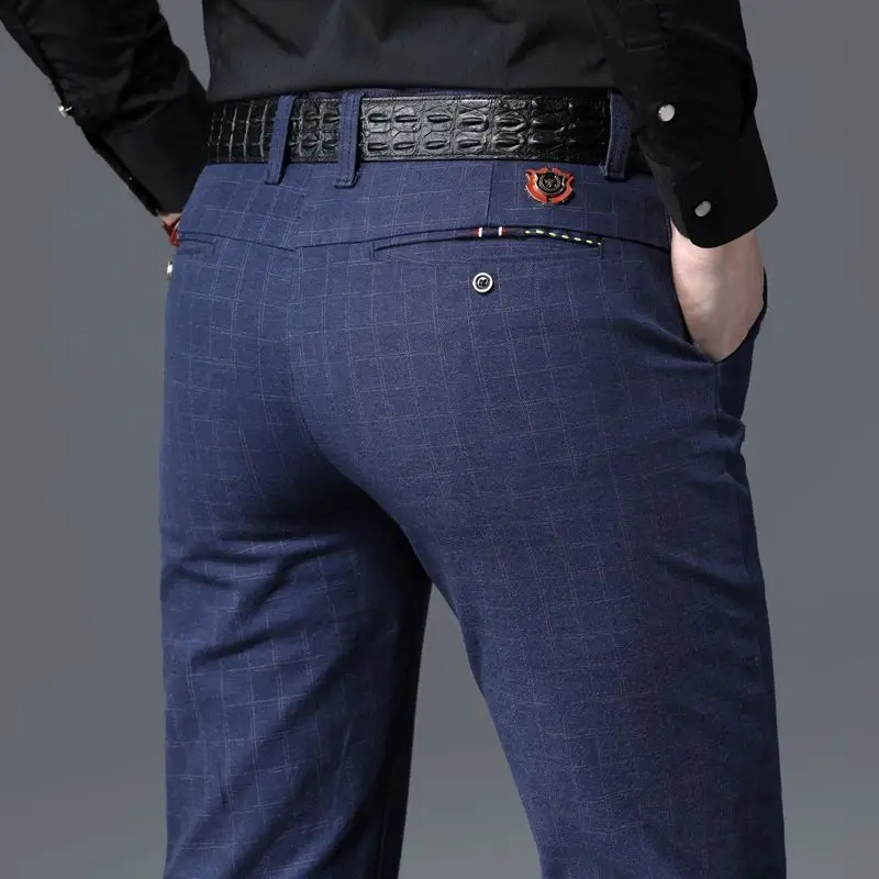 

New Autumn Winter Cotton Men Versatile Casual Pants Hight Quality Fashion Slim Business Trouser Brand Elastic Soft Straight Pant
