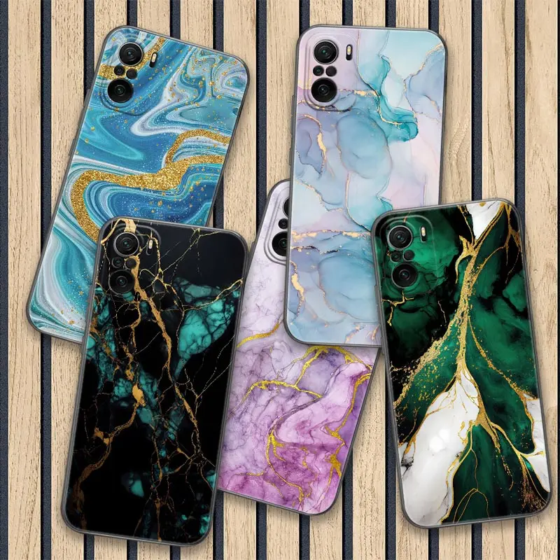 

Fashion Marble Pattern Poco F6 Pro Fundas For Xiaomi Poco X3 NFC X6 X4 X5 5G M4 M5 M6 F3 F4 F5 14 13T Pro Phone Case Back Cover