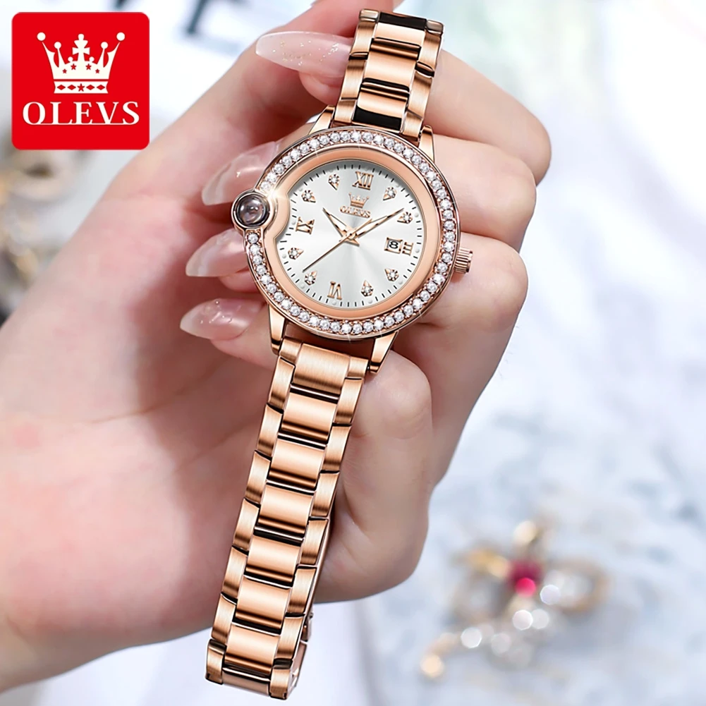 OLEVS 5588 Original Certification Women\'s Watches Love Expressing Watch Quartz Watch for Lady\'s Waterproof Date Dress Wristwatch