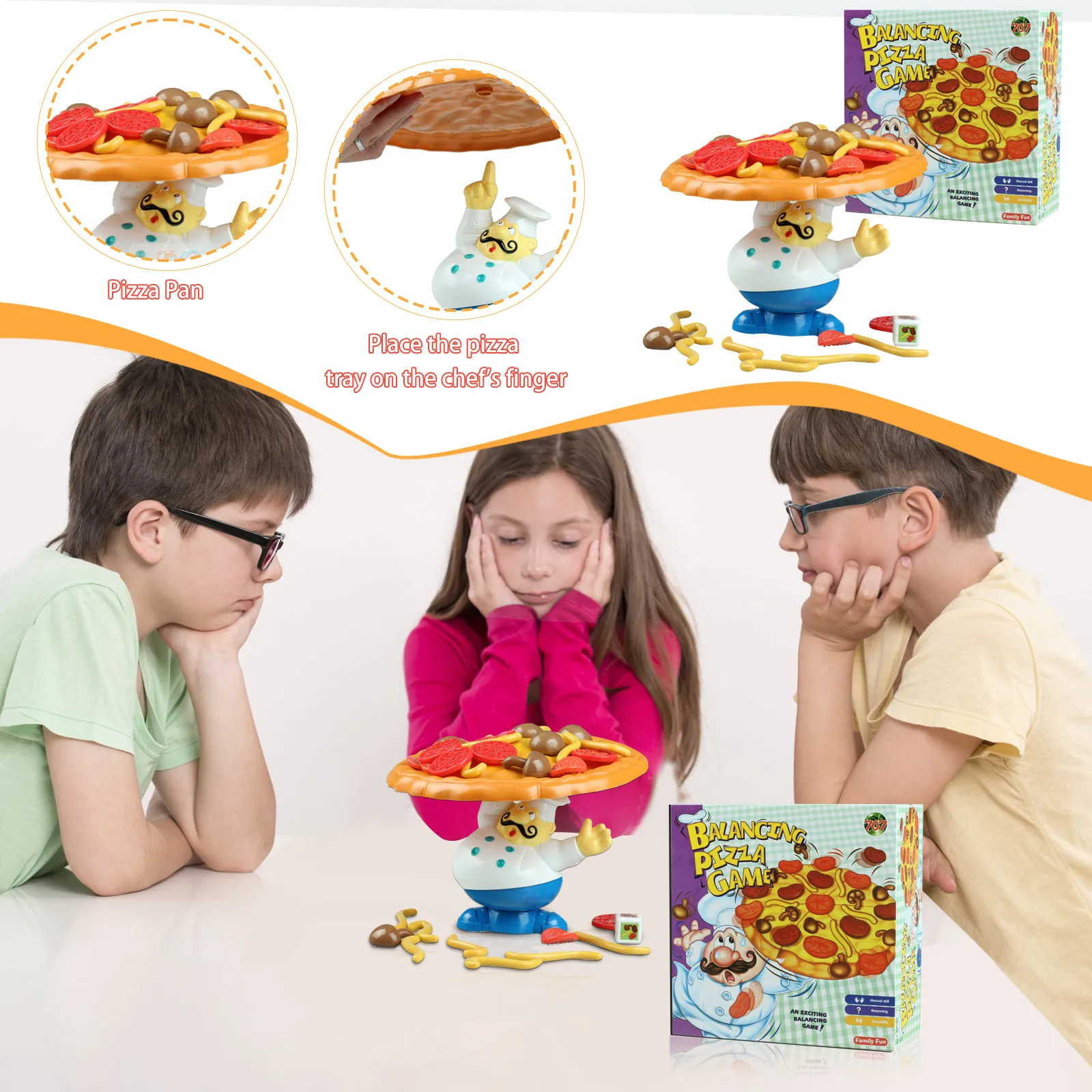 Balancing Pizza Game Tabletop Funny Stacking Topple Pizza Toy Multiplayer Board Game For Family Parties Parent Child Interactive