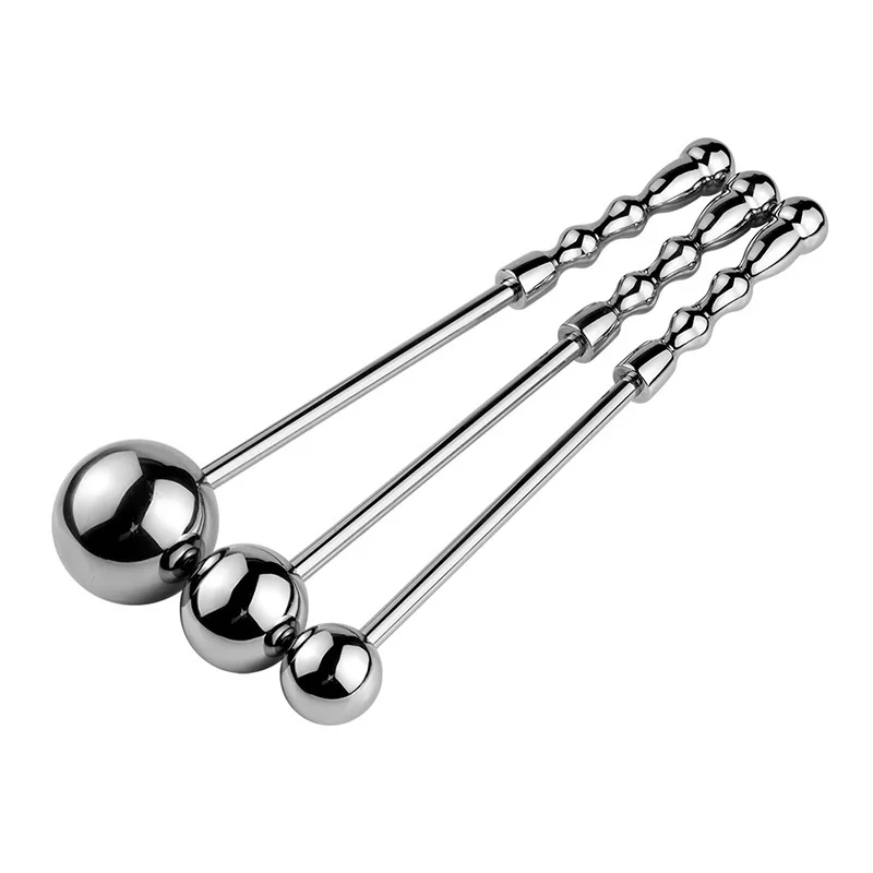 S/M/L Metal Anal Plug Wand Ball Handle Anus Dilator Vaginal Prostate Massager Stimulation Stainless Steel Anal Beads Butt Plug