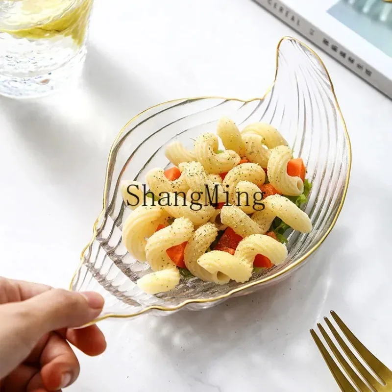 

CL crystal glass tableware creative Phnom Penh ocean plate salad bowl dessert plate irregular home dining plate bowl