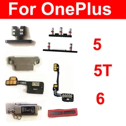 Power Volume Mute Flex Cable For OnePlus 5 5T 6 6T Power Mute Side Button Fixer Buckle Shell Metal Cover Anti-Dust Mesh Parts