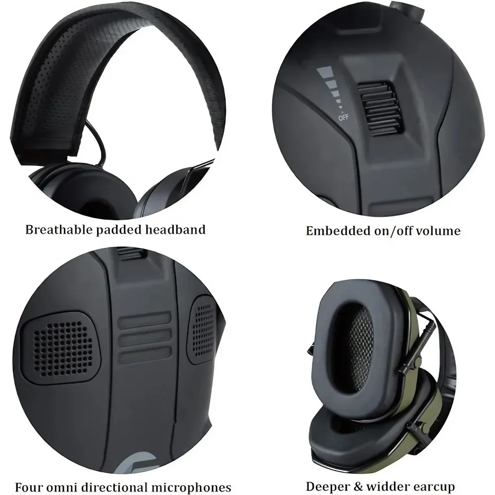 STONEGO Hearing Protection Earmuffs High Value Shooting CS Tactical Soundproofing Earmuffs Active Noise Reduction Earmuffs