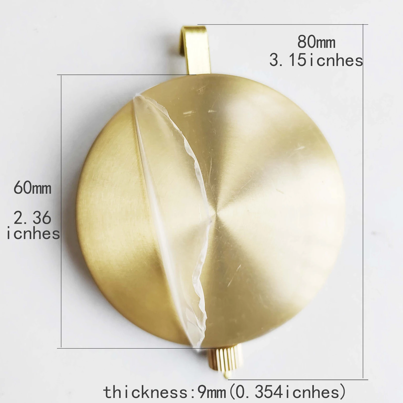 Gold Metal Clock Pendulum Replacement Part 8cm Length 6cm Diameter 16g Weight with Protective Film