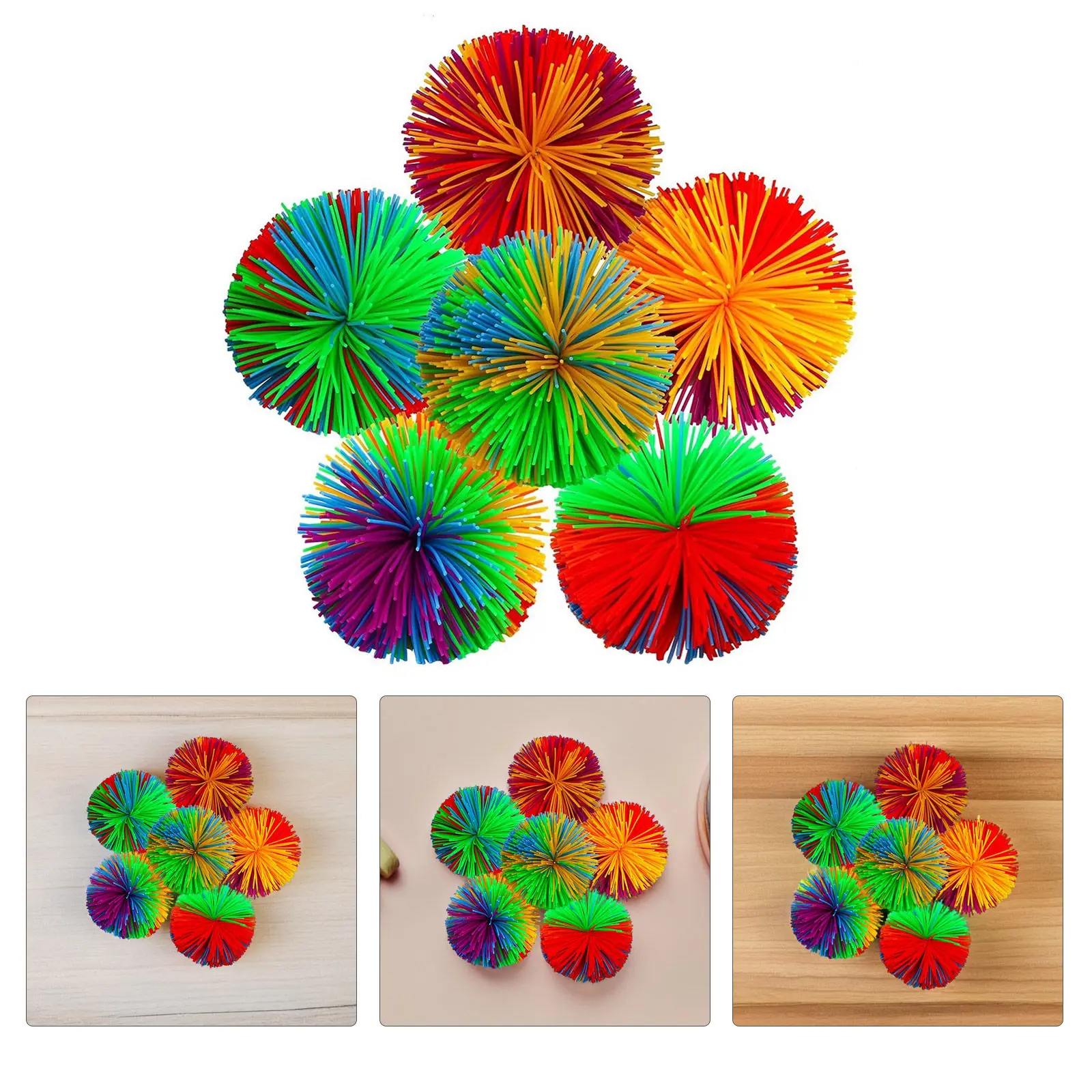 1Set Silicone Sensory For Adult Fidget Toy Colorful Stringy 60MM Soft Multipurpose Relief Bouncing