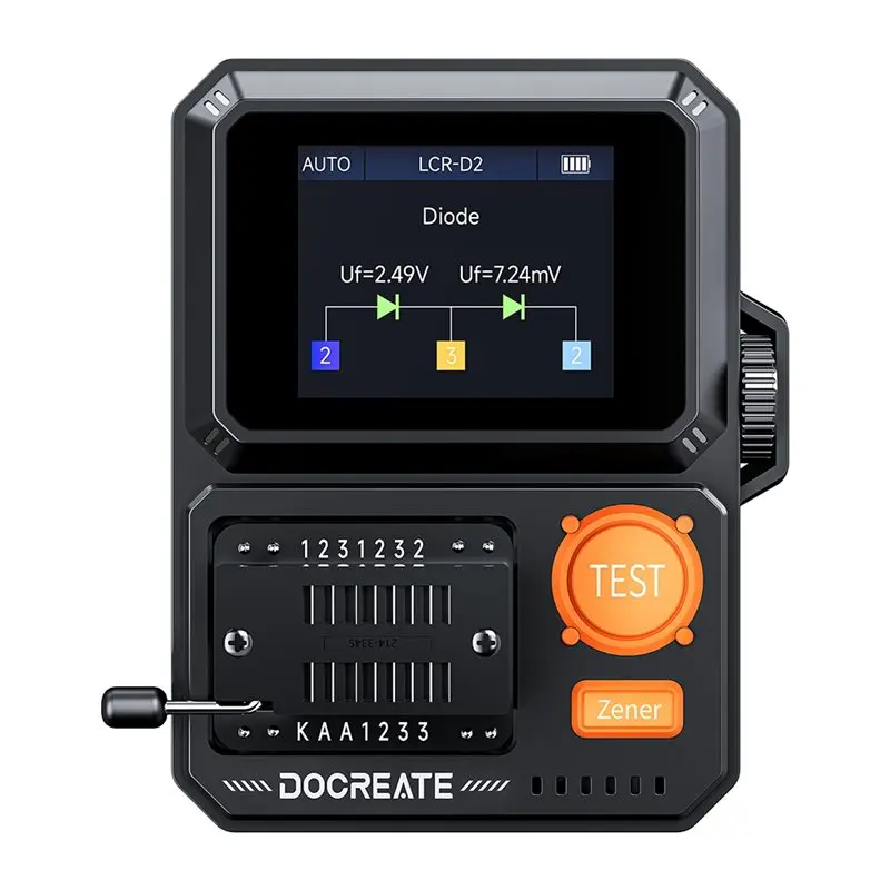【PHONE ACCESSORY】Docreate Intelligent Identification Manual/Automatic Dual-Mode LCR-D2 Transistor Tester Components