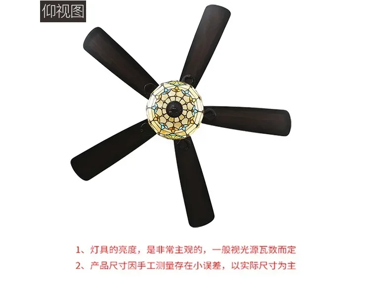 52 Inches Retro Style Ceiling Fan With Light Wood Blades Remote Control Led 3 Color 24W Fans Lamp With Lights