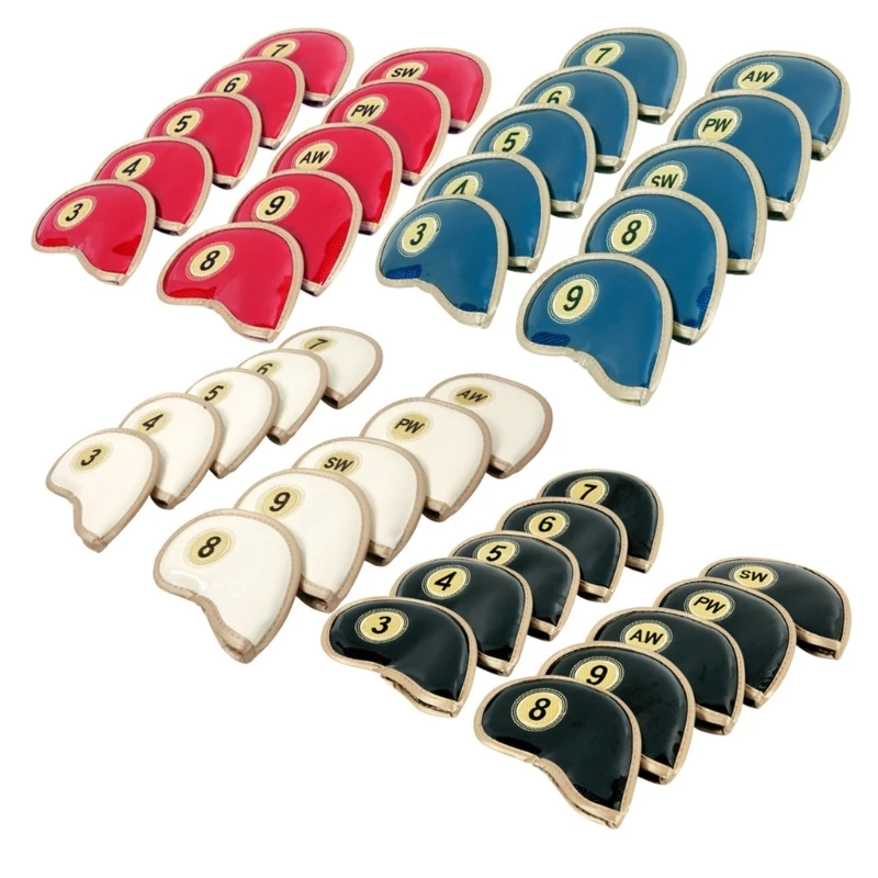 10 stücke Golf Iron Head Covers Set Praktische PU Leder Langlebige Headcover DropShipping