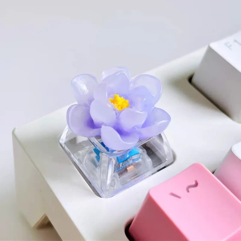 1PC Lotus Game Keycap Cute DIY ESC Keycaps For MX Switch Mechanical Keyboard Office Gaming Accessories Friend Gift