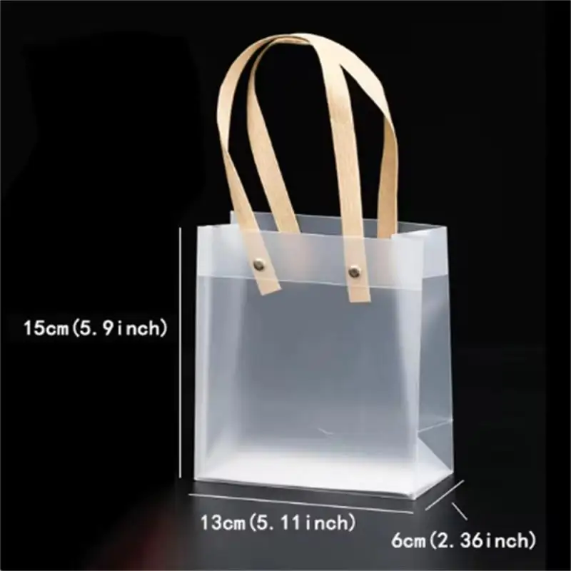 15/10/5/1PCS Frosted Tote Bag PVC Waterproof Transparent Eco-friendly Companion Gift Candy Bag Holiday Gift Bag Christmas