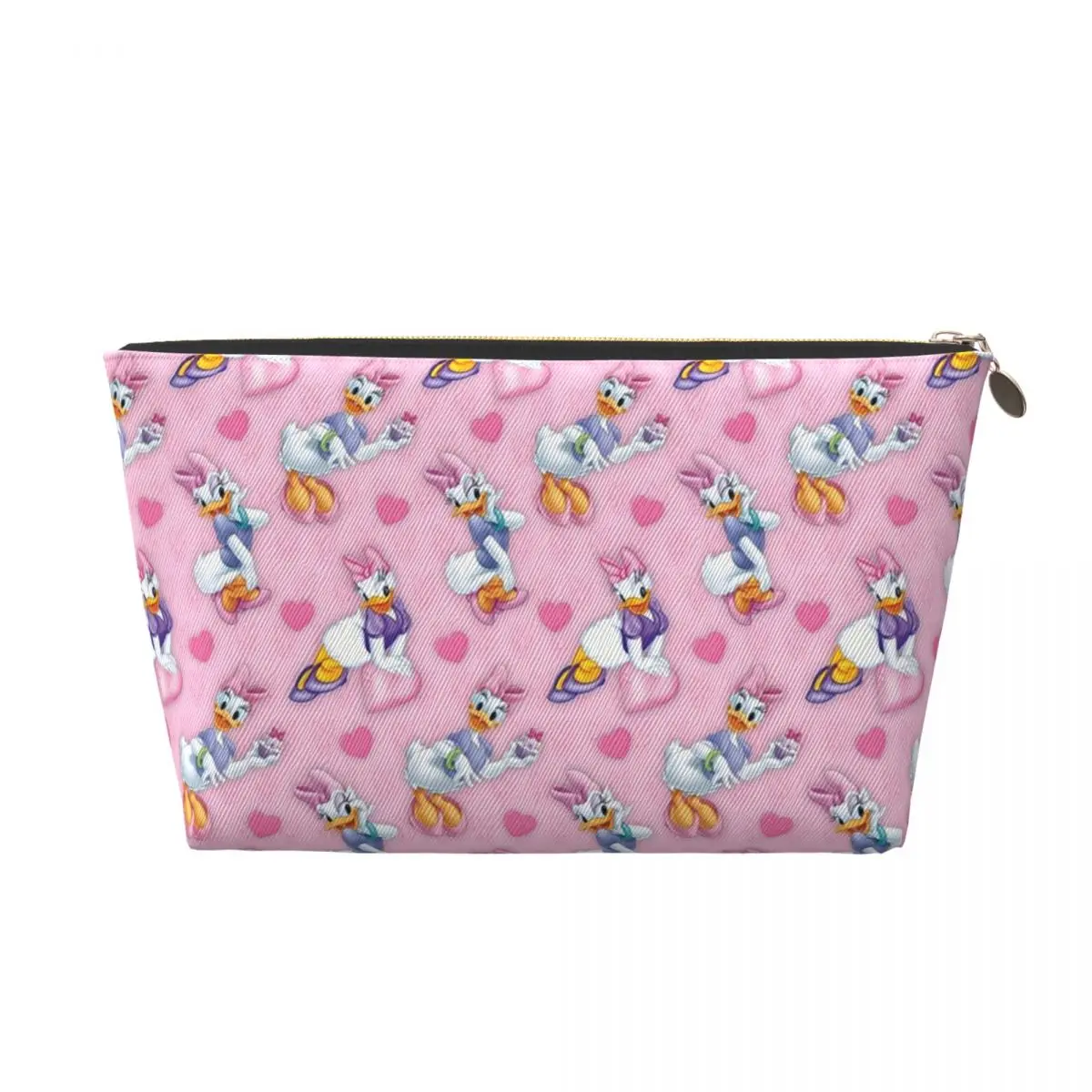 Custom Beautiful Daisy Duck Toiletry Bag for Women Donald Duck Makeup Cosmetic Organizer Lady Beauty Storage Dopp Kit Case