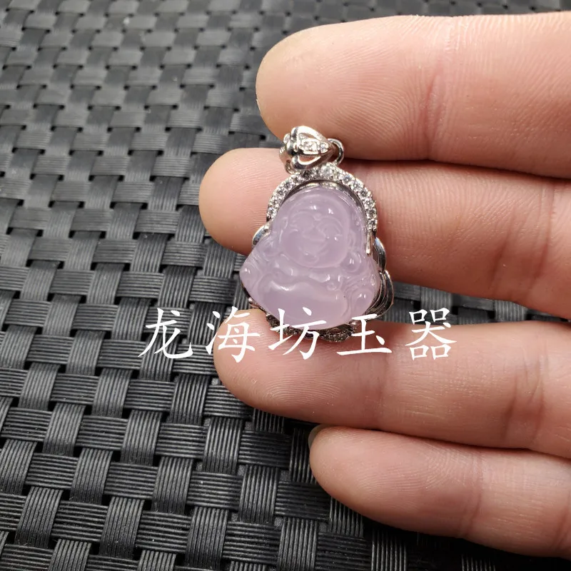 Longhafang Jade Pendant Pink Chalcedony Buddha Pendant Chalcedony Agate Maitreya Buddha Pendant Buddha Pendant Jade Buddha Statu