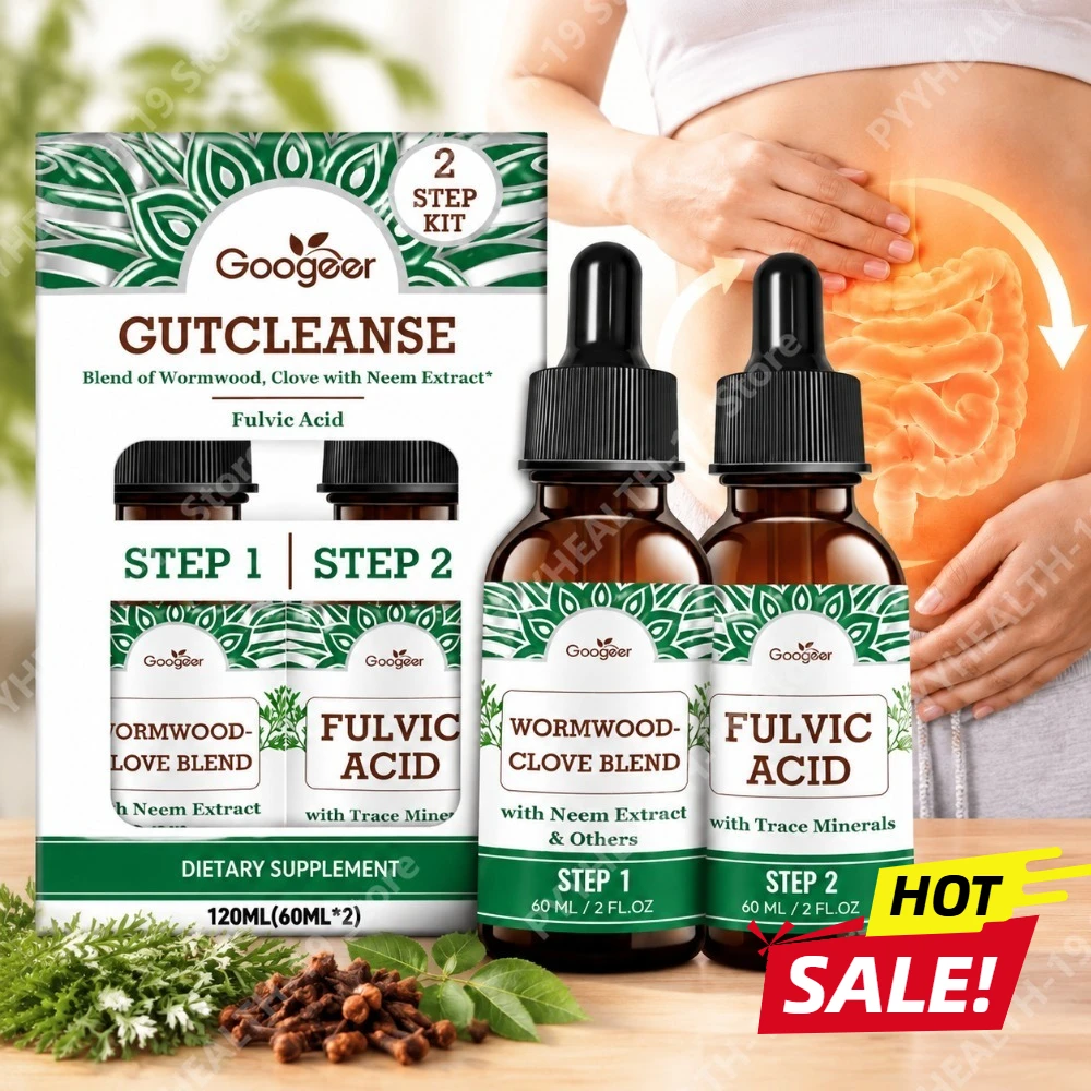 GutCleanse 2 Step Liquid Drops Supports Digestive Tract Environment Nutrient Utilization Intestinal Protect Wormwood Clove 120ml