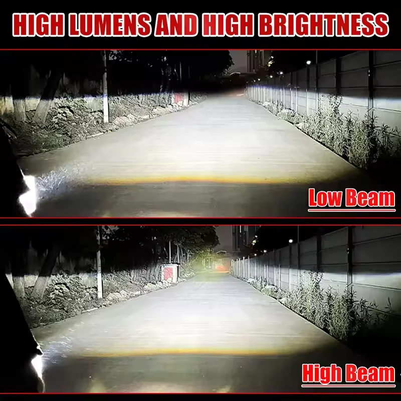 2.5 Inch Bi Led Projector Lens Led Light H4 H7 9005 9006 Car Headlight Bulb High Low Beam 6000K Diode 90W 40000LMTurbo H7 Tuning