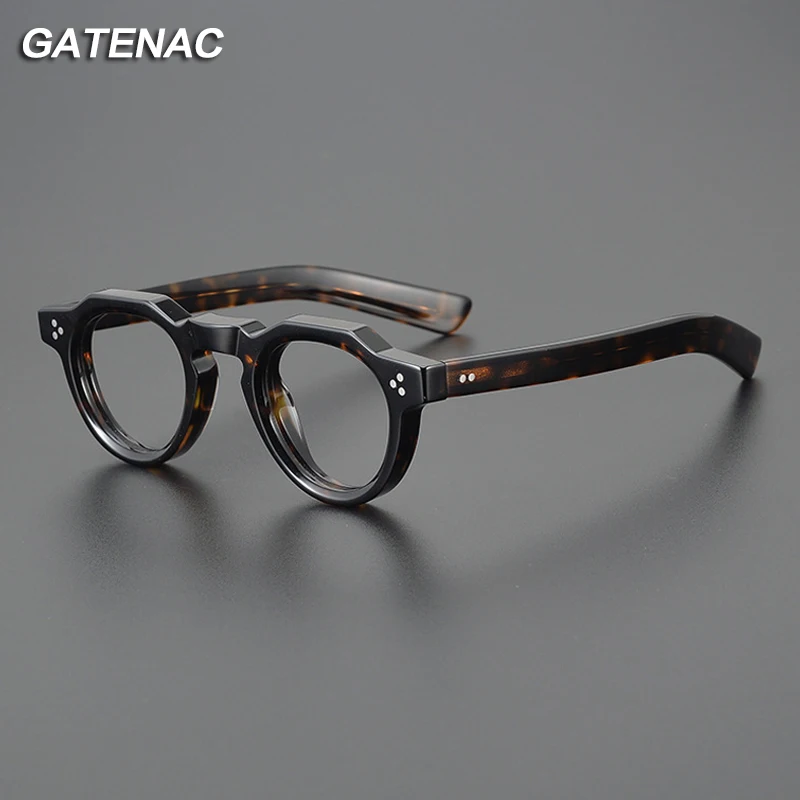 Vintage Acetate Glasses Frame Men Retro Prescription Myopia Eyeglasses Frame Women Small Face Luxury Brand Designer Eyewear