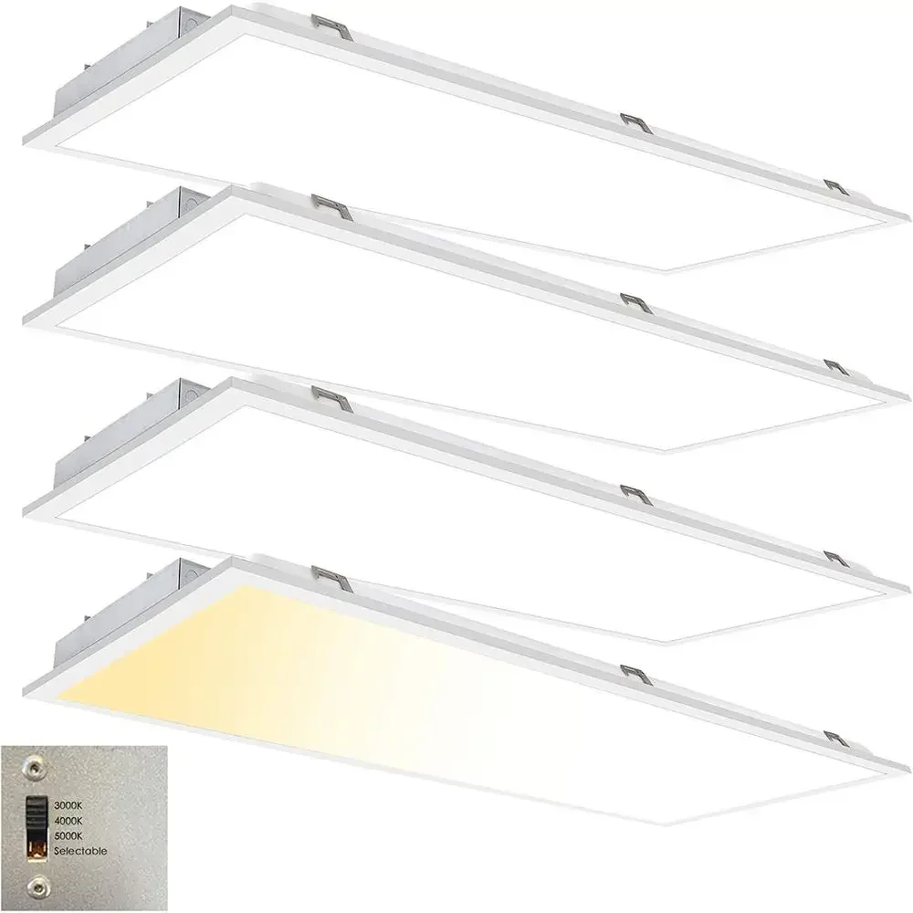 2x4 LED Panel Light Dimmable Drop Ceiling 3000K 4000K 5000K Selectable 30W 40W 50W ETL Listed 4 Pack